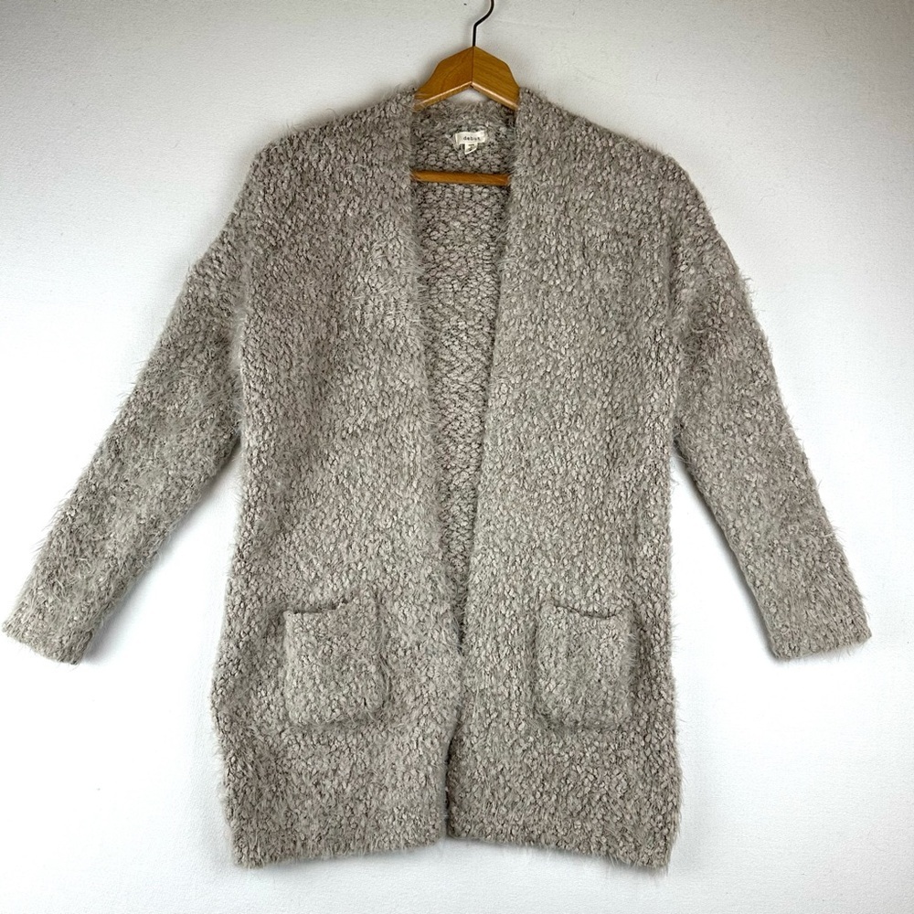 Debut Eyelash Open Front Cardigan Sweater